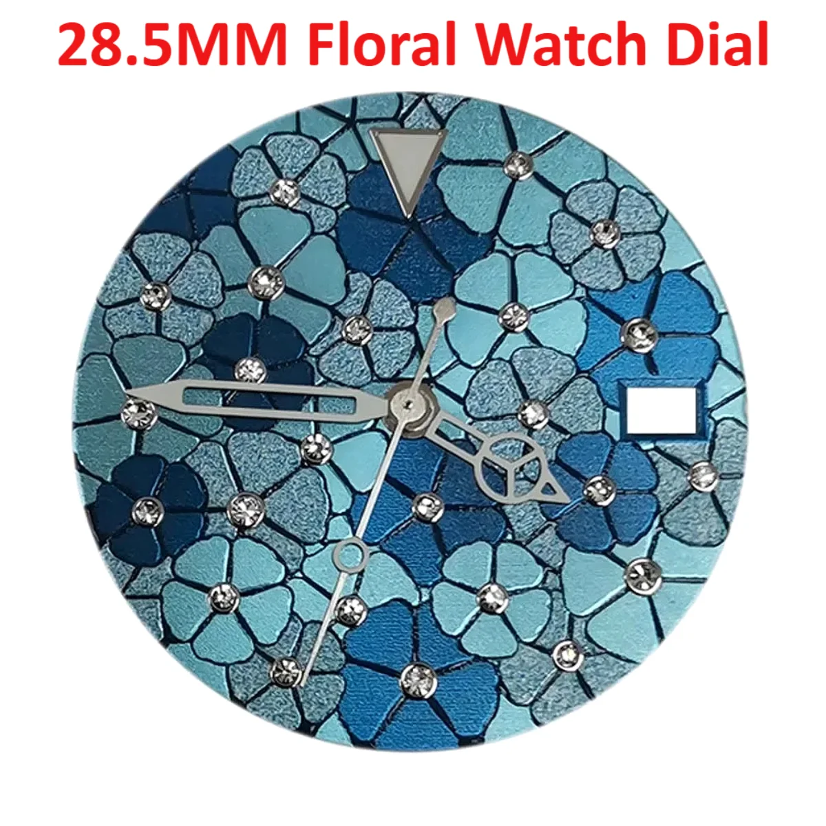 

For NH35 28.5MM Floral Watch Dial Hands Kits NH36 4R36 7S26 Movement Blue/Green Dials Modified Watch Face Accessories