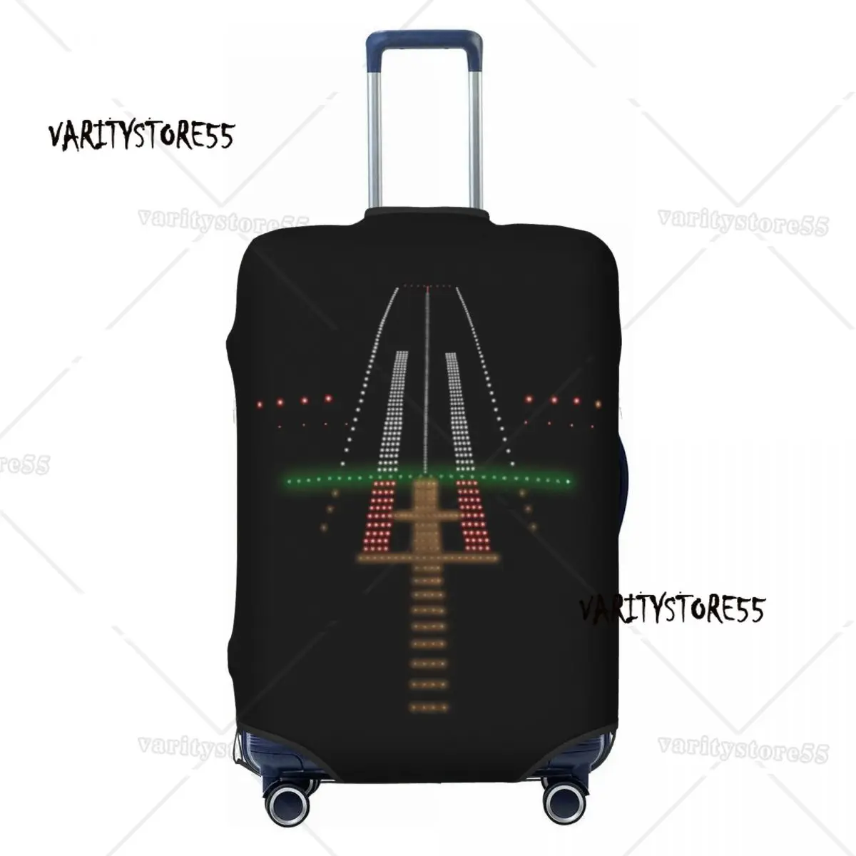 Custom Airport Runway Lights At Night Luggage Cover Protector Cute Air Traffic Controller Travel Suitcase Covers for 18-32 Inch