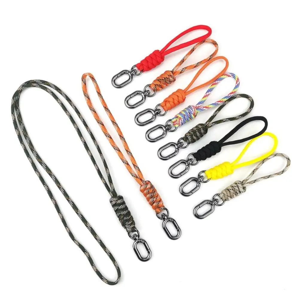 High Quality High Strength Paracord Keychain Lanyard 12cm 8 Styles Oval Buckle Neck Hanging Rope Outdoor Tool