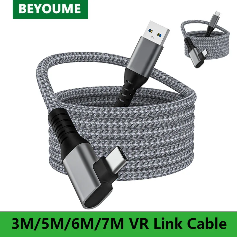 3m/5m/6m/7m USB A Type C To Type C Link Cable For Oculus Quest 2 Quest2 3A 5Gbps Fast Charging Data Cable Type-C VR Accessories