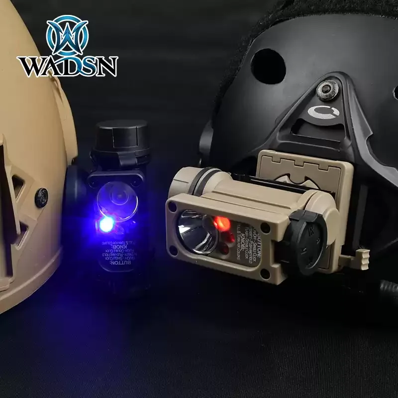 

WADSN Head Lamp Tactical Helmet Strobe Light Red Blue IR LED White Lights 4 Mode Signal Lightin Outdoor Hunting Searchlight Camp