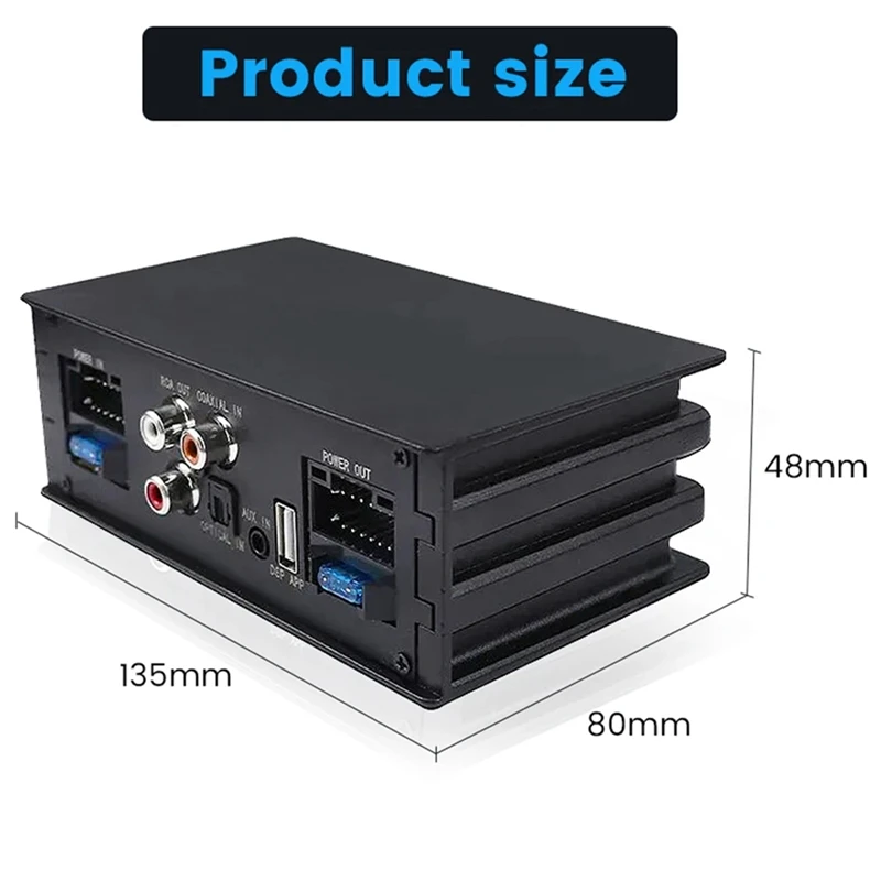 Processeur d'amplificateur DSP de voiture, prise en charge de 10 effets sonores EQ, processeurs de son numériques, Plug and Play, ampli de puissance audio, facile à utiliser, 4x50W