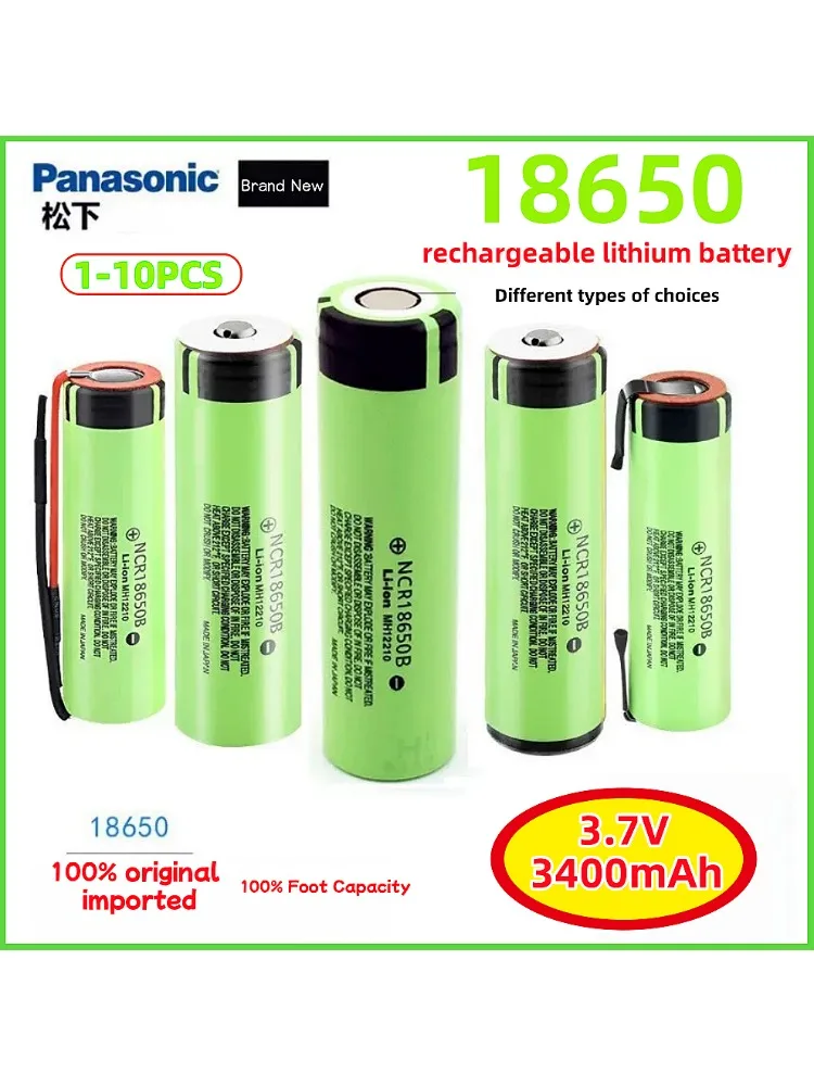 Akumulator Panasonic NCR18650B 18650 3400mAh 3.7V litowy do latarków, majsterkowania, z przewodami do montażu. — zdjęcie produktu 7