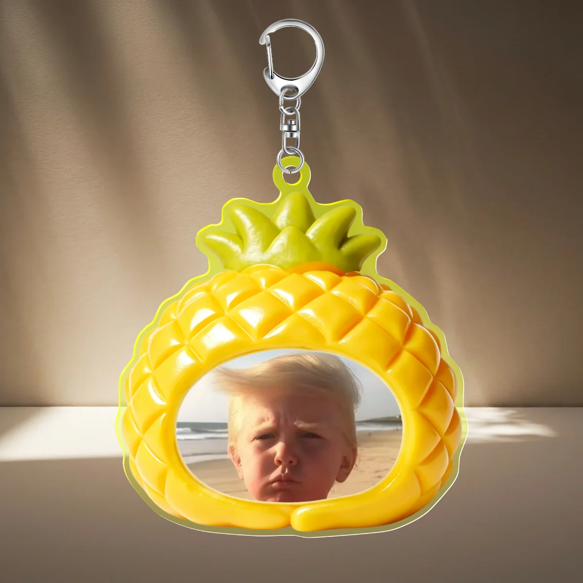 Fruit photo frame acrylic keychain customization, cute for boys and girls, baby photos, playful and funny, commemorative gift