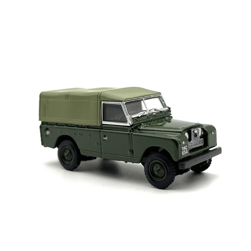 1:76 Scale Diecast Alloy Land Rover II Canvas Transport Vehicle Model Classic Adult Collection Toys Souvenir Gift Static Display