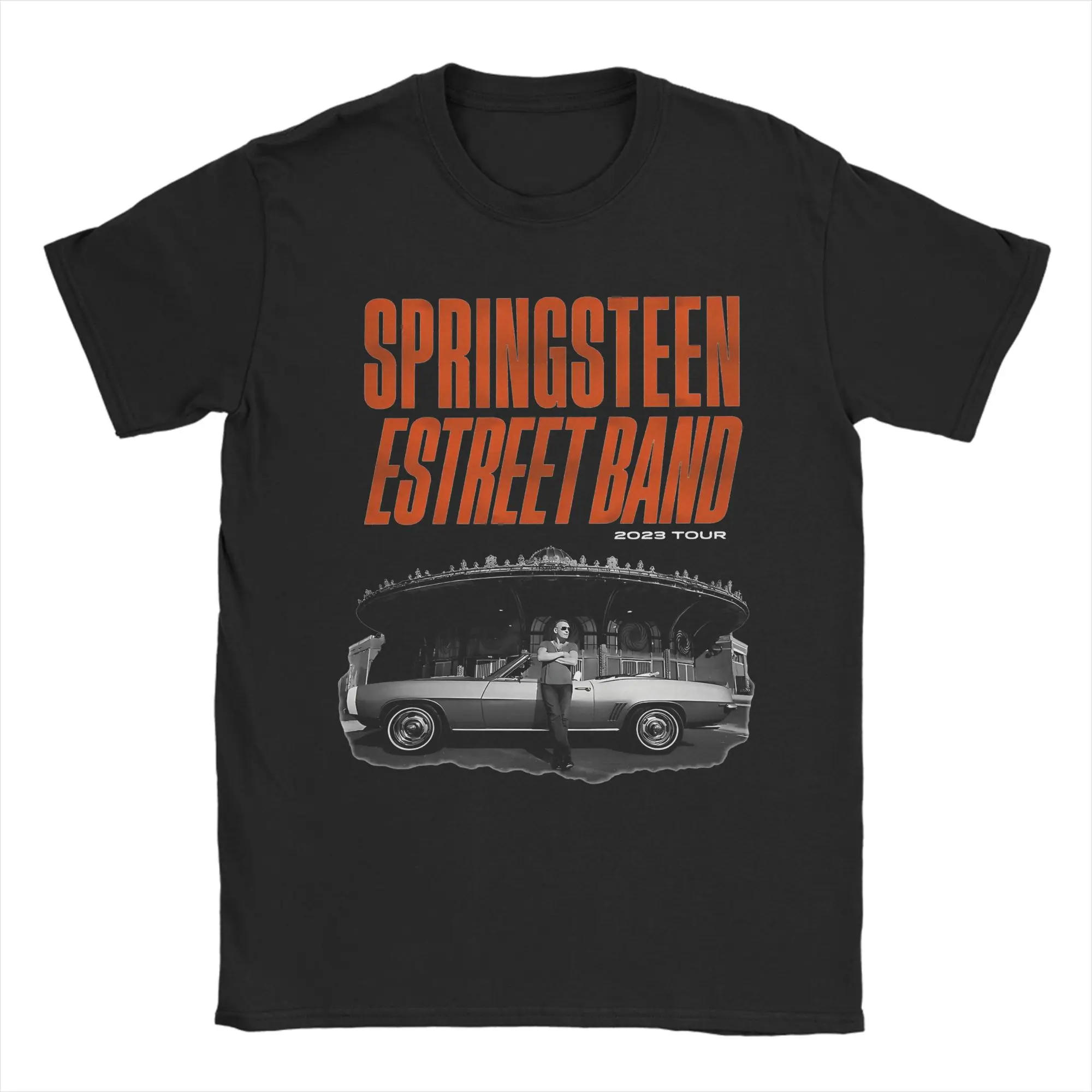 Bruces Springsteens  The E Street Band Tour T Shirts Pure Cotton Vintage T-Shirts Crewneck Tee Shirt Short Sleeve Tops Plus Size