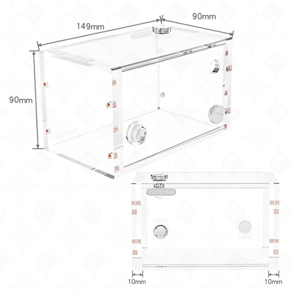 FREEZEMOD Square Liquid Storage Tank Integrated Molding Water Cooled Acrylic Internal Filtration Water Tank Main Body FXSX-T90