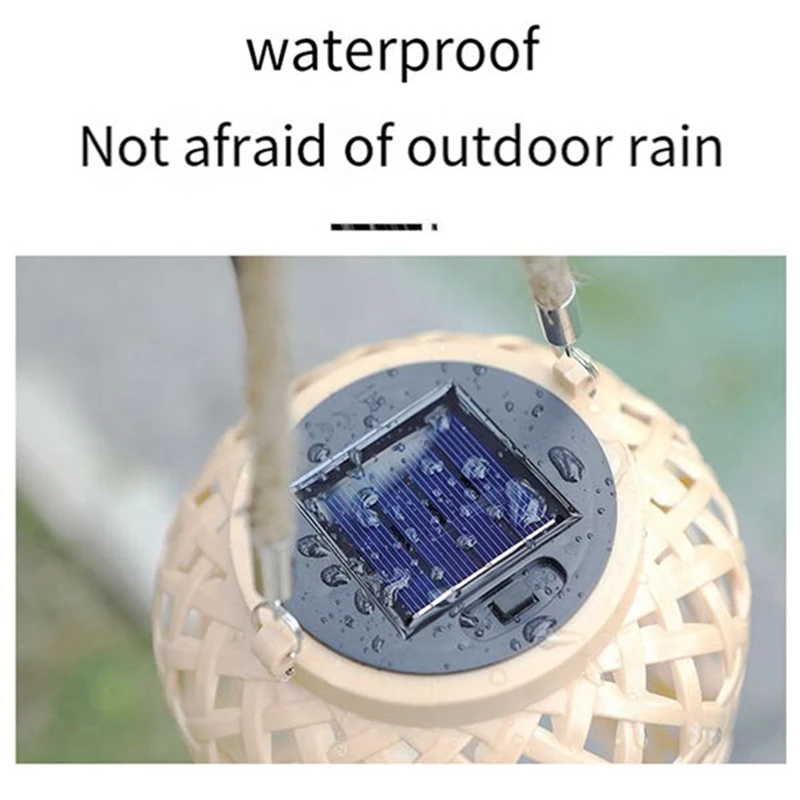 2Pcs Outdoor Solar Lantern With Handle Hanging Light, Waterproof Solar Lantern, LED Decorative-Y41A