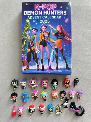 Kpop Demon Hunters Christmas Advent Calendar Huntrix Rumi Mira Zoey SAJA Boys Derpy Tiger Blind Box Toys New Year's Decor Gifts