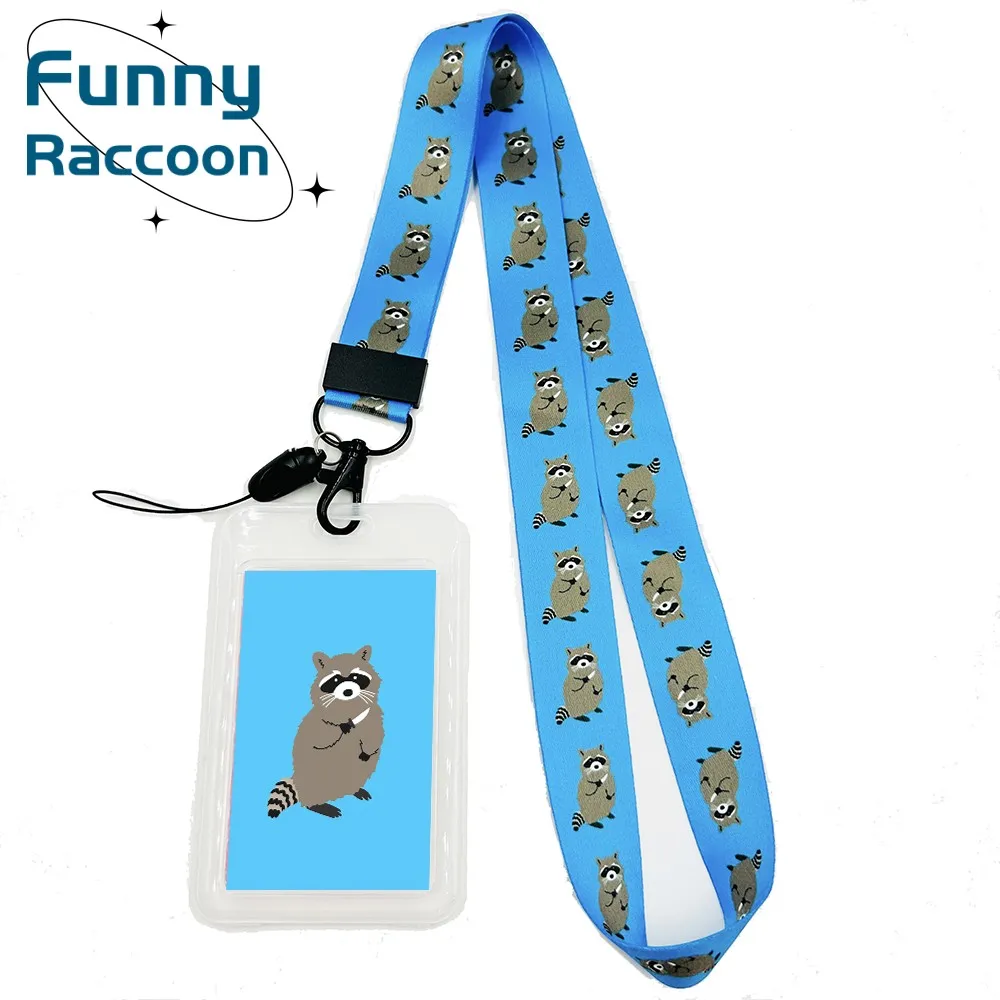 Raccoon Lanyard Cute raccoon with knife Lanyards Gifts for Her Gifts for Him Cute Cat Gift Cute Raccoon Gift Funny Raccoon