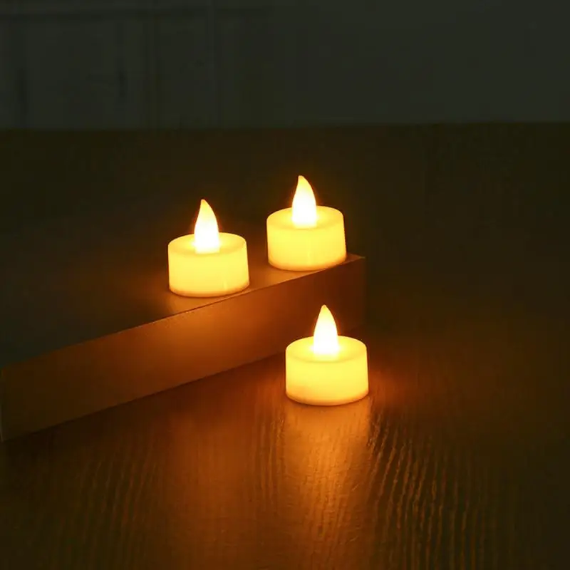 Led Small Tea Wax To Express The Proposal Atmosphere Decorative Props Simulation Round Smokeless Electronic Small Candle