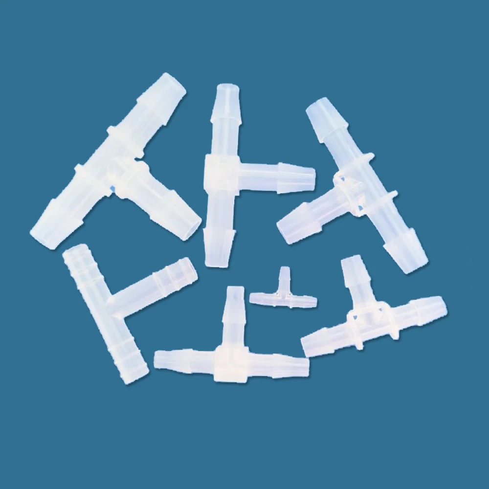 

10PCS Tee 3 Way Hose Connector T Shaped PP Plastic Barbed Fitting Air Water Flow Splitter Non-toxic Odorless Aquarium Pump
