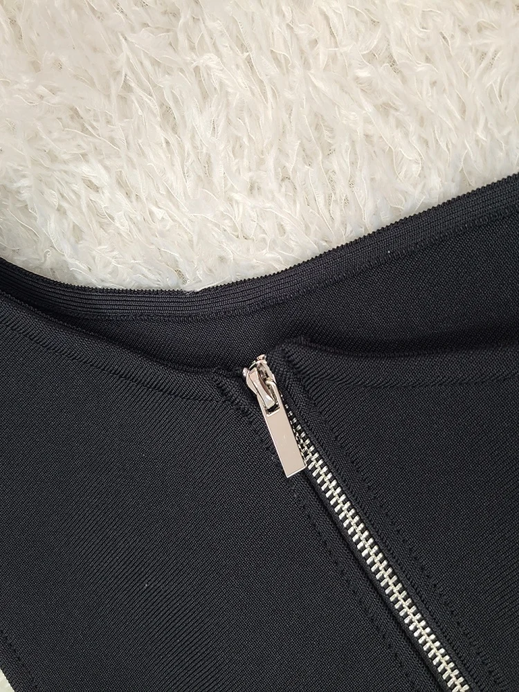 Femmes brillant strass une épaule maille transparente voir à travers longue robe Maxi noire de luxe soirée robes d'invité de mariage