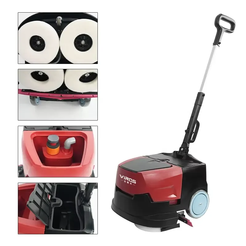 Commercial Li-battery Powered Handheld Floor Scrubber and Dryer Electric Cleaning Machine Suitable for Corner Cleaning