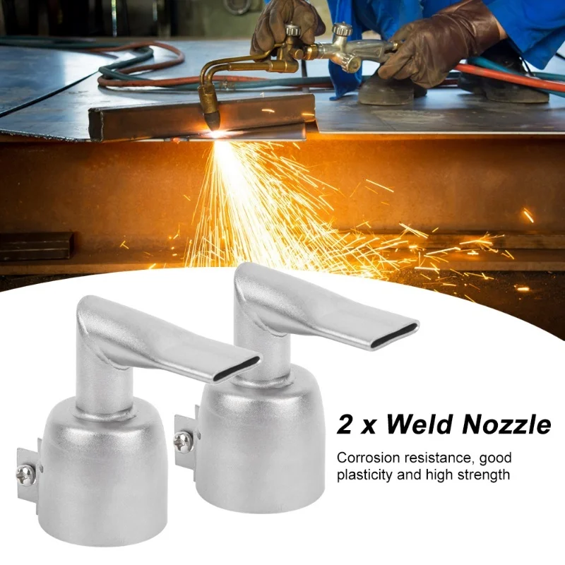 D5 2Pcs 20mm 90 Degree Angled Weld Nozzle Hot Air Gun Welding Nozzle Accessory Welding Nozzle Stainless Steel Nozzle Hand Tools