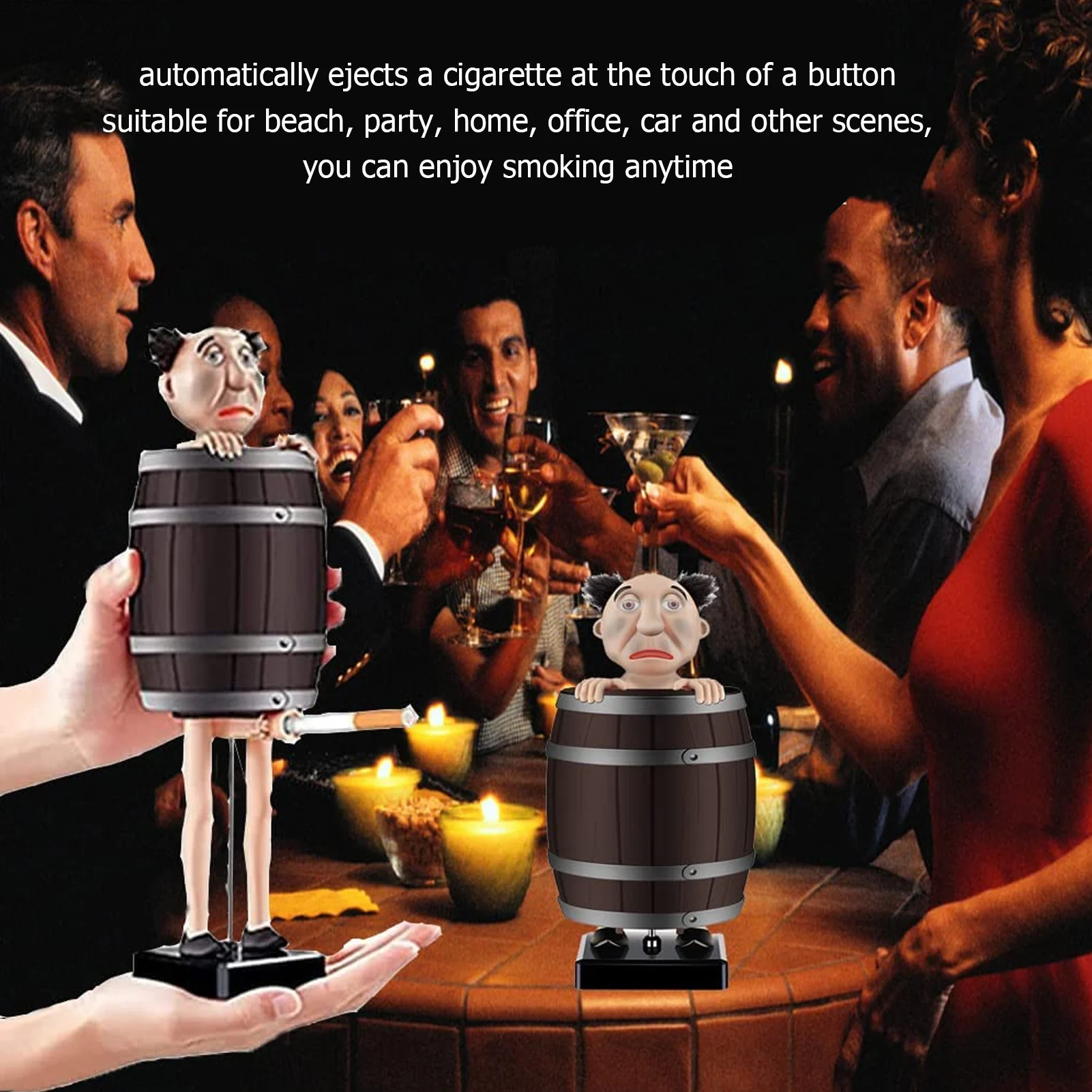 ZK30 Tempat Rokok Lucu Tempat Rokok Ejeksi Otomatis Portabel Elegan untuk Pria Ayah Pacar Suami