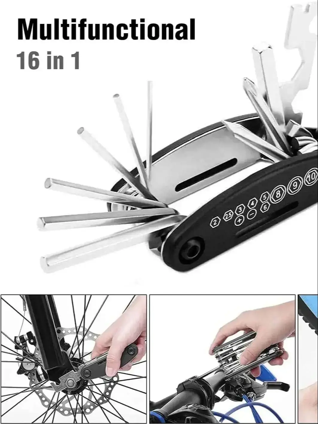 AliExpress Multi Fuctional Tool 16 in 1 - Bike Tool Kit - Repair Kit for Bike, Mountainbike, E-Bike - Bicycle Mutli Set