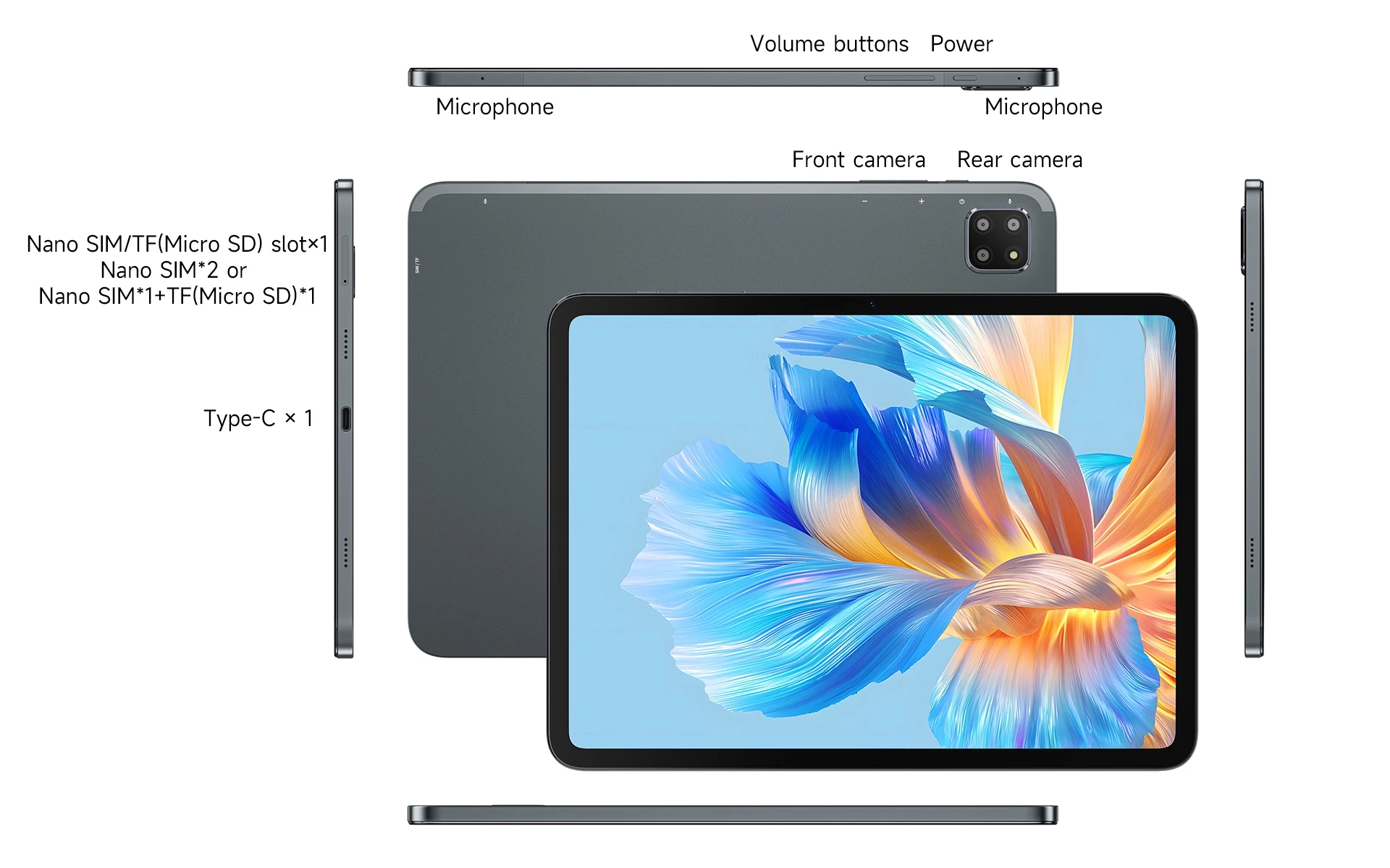 BMAX I12 Power Tablet 11.4" 2.4K IPS 90Hz Display MediaTek Helio G99 8-core 24(8GB+16GB) RAM 256GB ROM 8000mAh Type-C Android 15 Tablets 4G LTE GPS WiFi Support Dual SIM