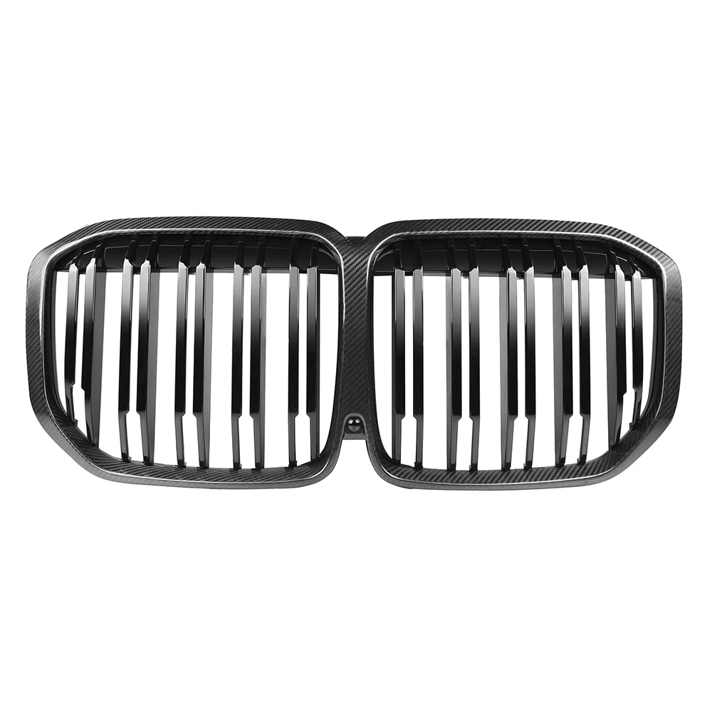 

For BMW G07 X7 19-22 Dry Carbon Fiber Front Bumper Grille - Single/Double Slat Kidney Enhanced Aesthetics Vehicle Accessory