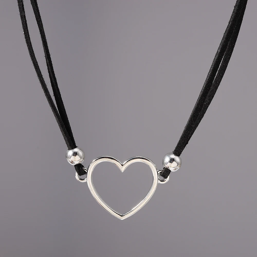 Aihua Vintage Mode Leder Seil Herz Kreuz Anhänger Halskette Für Frauen Männer Kpop Schmuck Zubehör Y2k Ästhetik – Detail 9