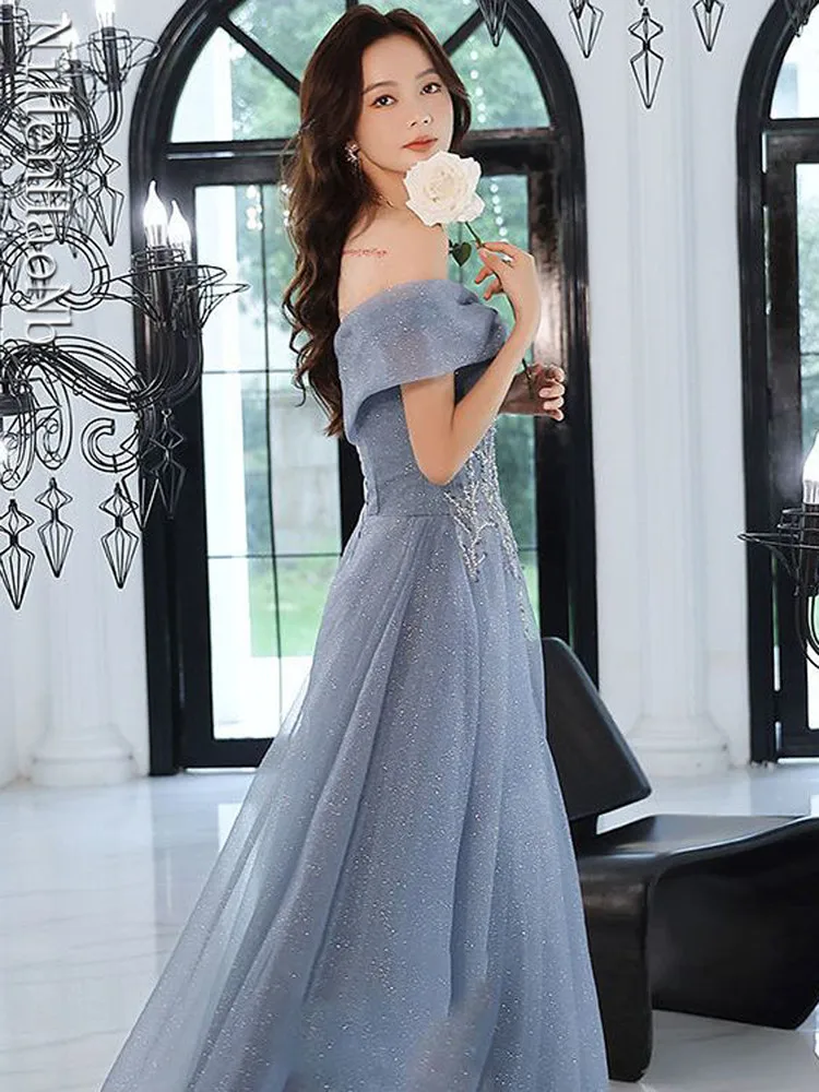 Robe De Soiree 2023 Off The Shoulder Appliques Prom Dresses Vestido De Noiva Long Luxury Celebrity Evening Dresses Party Gown