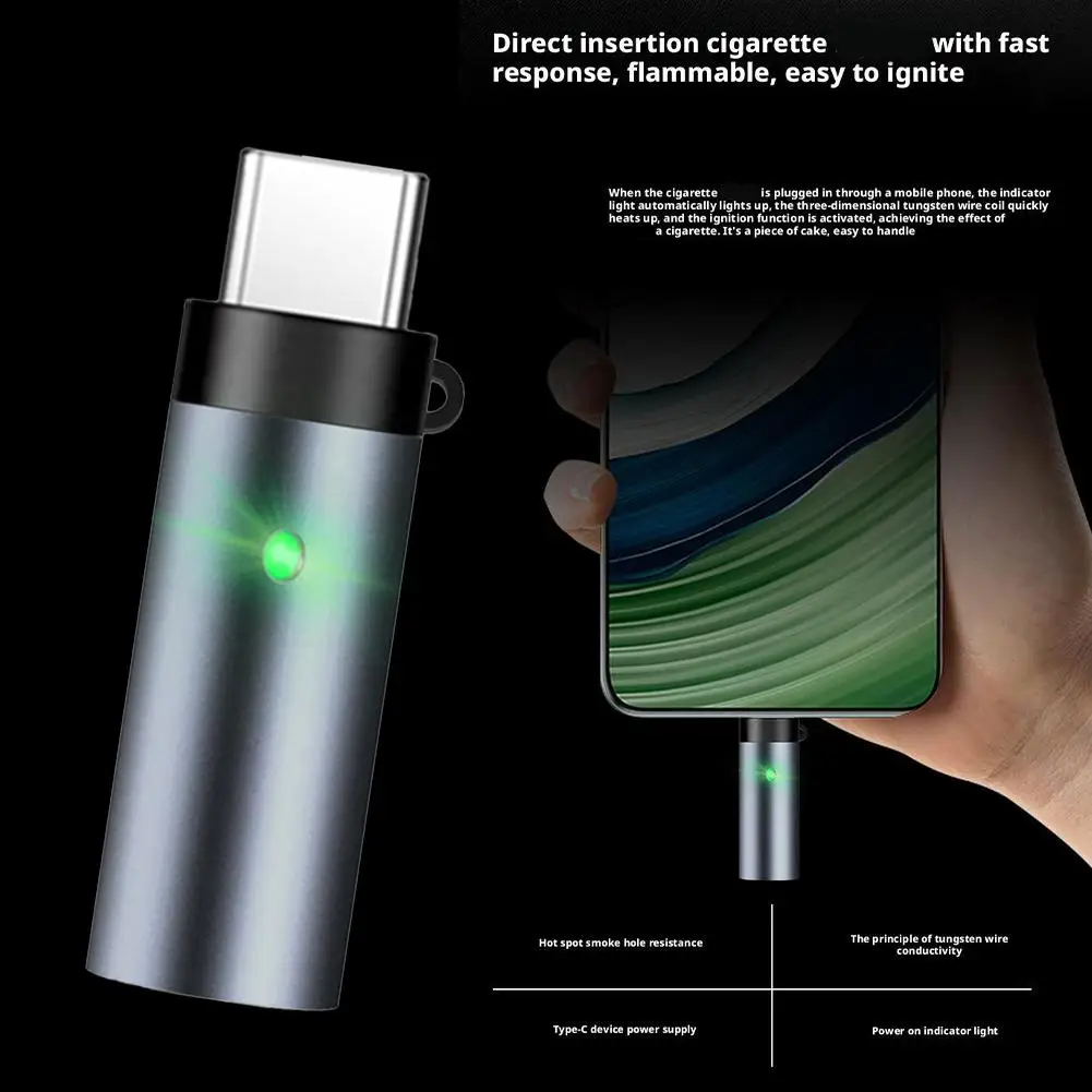 ولاعة سجائر صغيرة محمولة من النوع C مقاومة للرياح وتوفير الطاقة وانخفاض استهلاك لا يتطلب بطارية مدمجة للاستخدام الخارجي