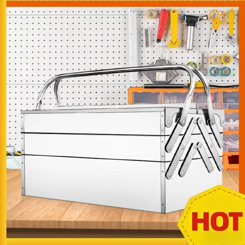 

Складной ящик для инструментов из нержавеющей стали, металлический, 3-слойный, с 5 выдвижными лотками, компактный органайзер для хранения метизов, винтов и гвоздей