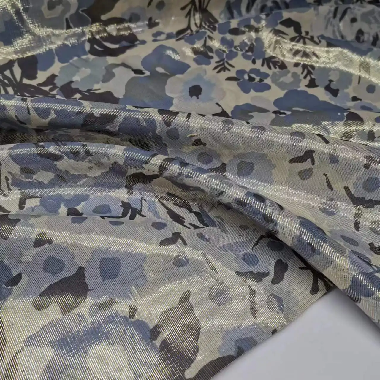 Tissu Floral en coton et soie métallique, 14 mamans, Soie de mûrier, respirant, matériel de couture pour vêtements de bricolage