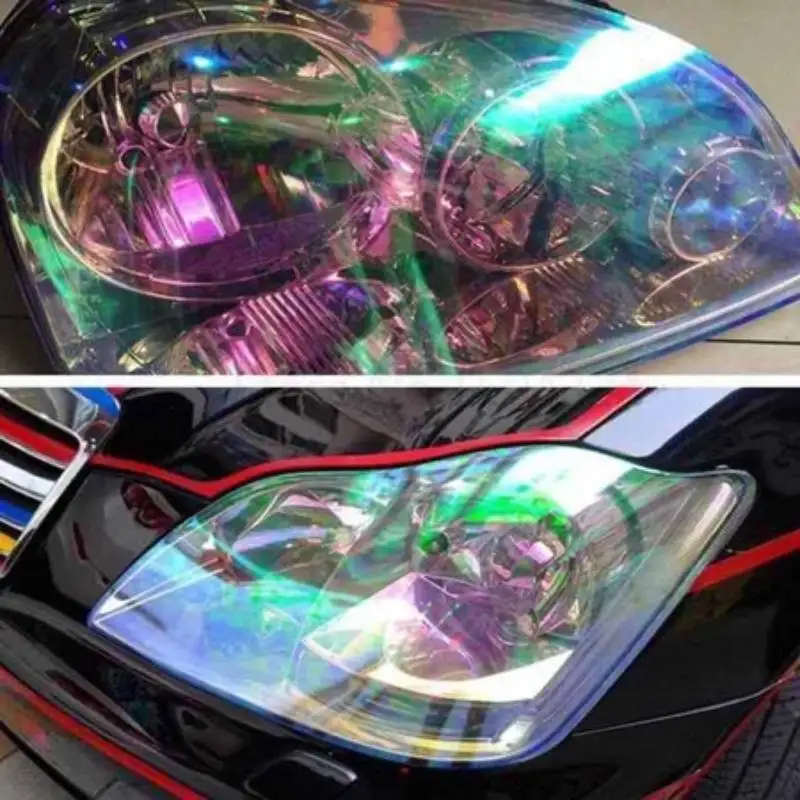 Car Headlight Chameleon Light Film Decorative Film Iridescent Light Film Fog Light Film Nice Colorful Tail Light Film 30x60cm