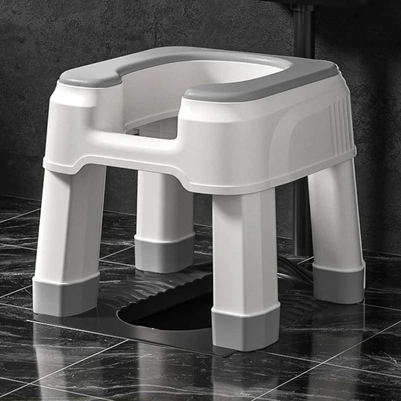 Portable Squat Toilet Seat Stool Thickened Non-slip Plastic Commode Chair for Elderly Pregnant Women Potty Chair Bathroom Stool