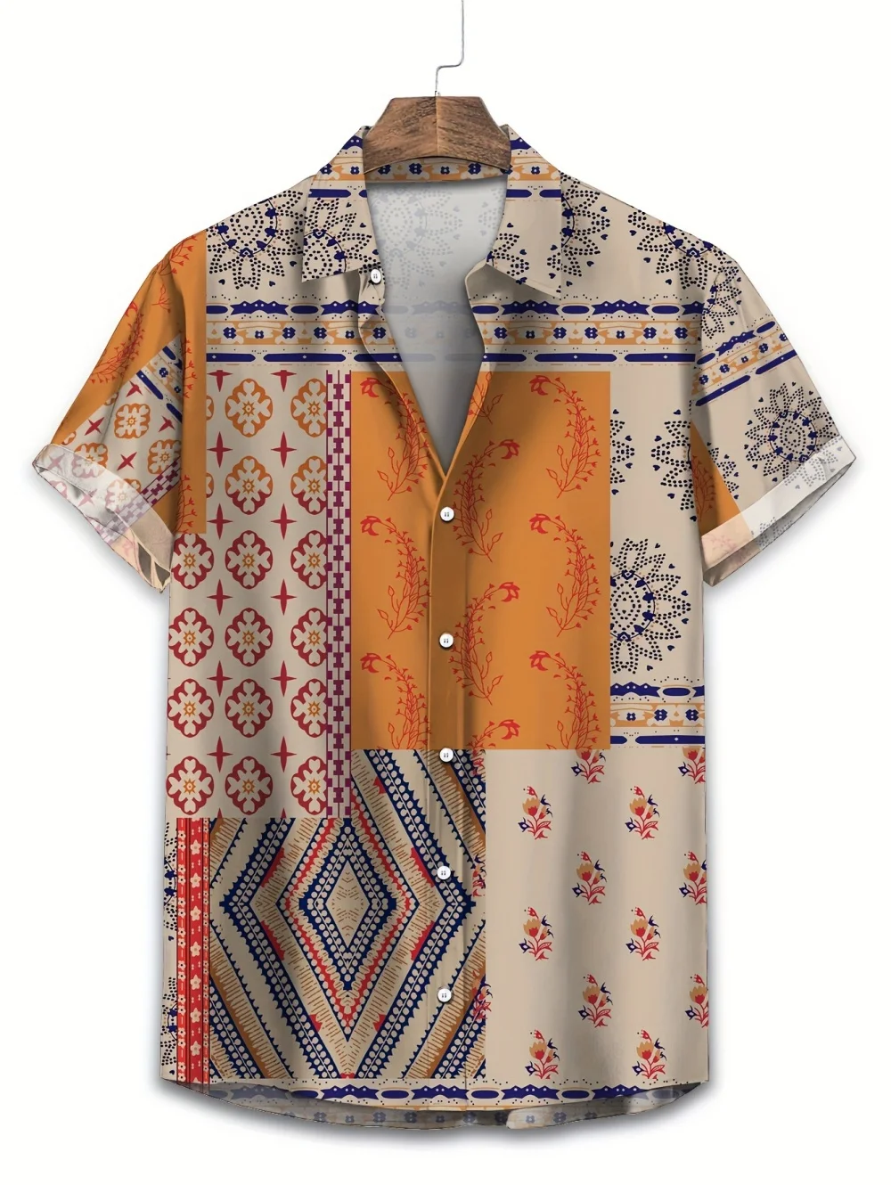 Vintage Paisley Printed Hawaiian Shirt for Men