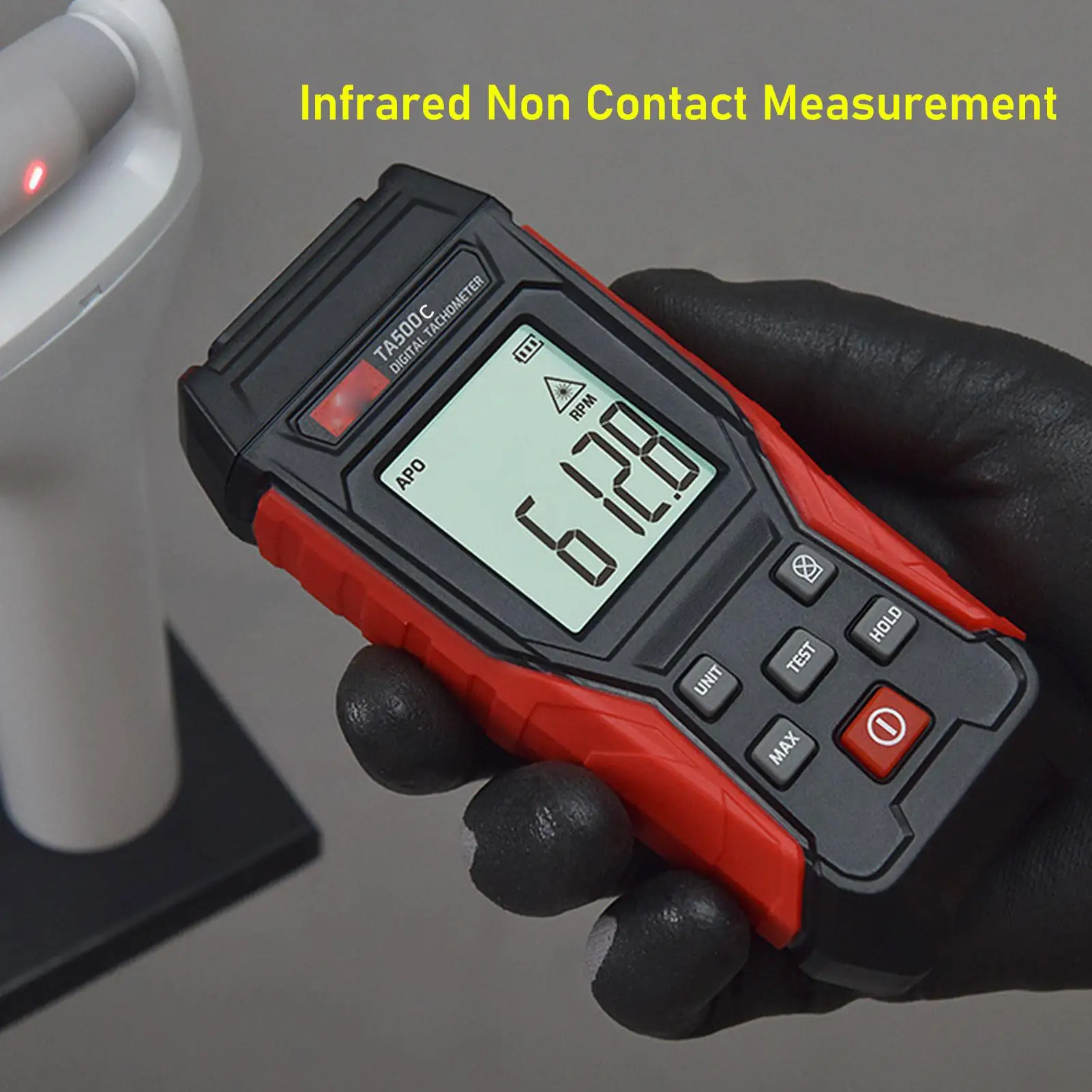 Portable RPM Tachometer - Wide Range 50-500mm Effective Distance, Auto Shutdown, Versatile for Machines