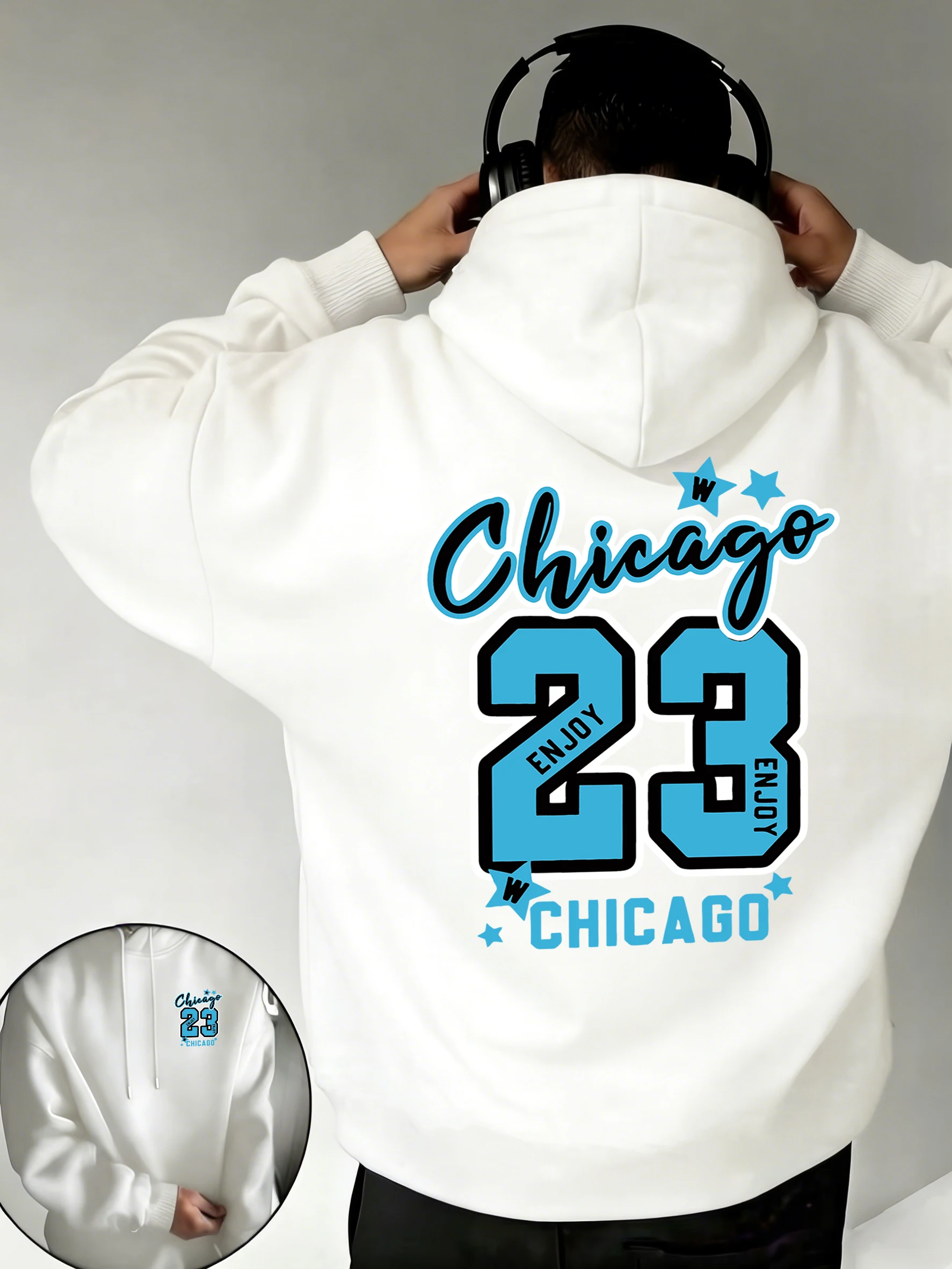 

Мужские базовые толстовки Chicago Star 23 с принтом, модные цветные пуловеры из флиса, мягкие повседневные толстовки унисекс с длинными рукавами и карманами