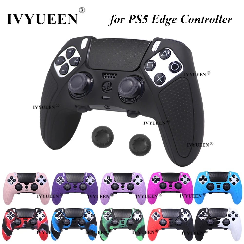 IVYUEEN Anti-Slip Protective Skin for PlayStation 5 PS5 DualSense Edge Wireless Controller Soft Rubber Silicone Case Grip Cover