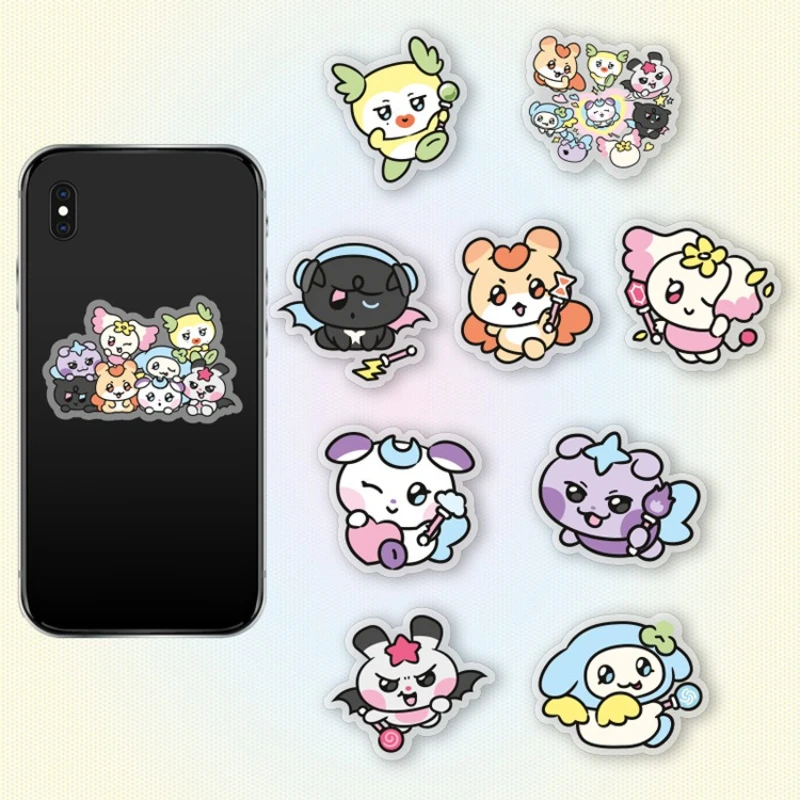 

Kpo Korean Boy Band ATEEZ's New Cartoon Acrylic Phone Bracket Expandable Bracket Star Peripheral Same Model Keyring Fans Gift