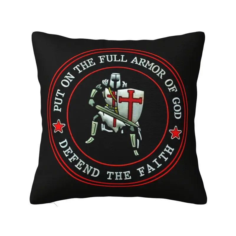 

Nordic Christian Knight The Faith Sofa Cushion Cover Velvet Knights Templar Crusader Pillow Case Decoration