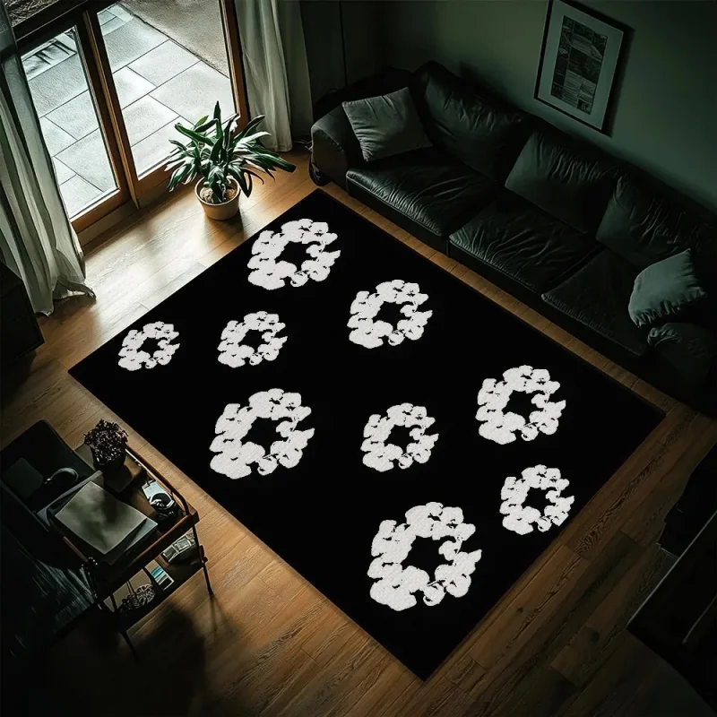 Purple Cursive Text Print Large Area Rug Non Slip Personalized Living Room Carpet