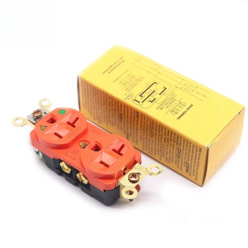 Power Socket  Audio OEM ODM DIY Hi-end HIFI Phosphorous Bronze Double Core 20A 125V US Version  Electric Outlet Socket