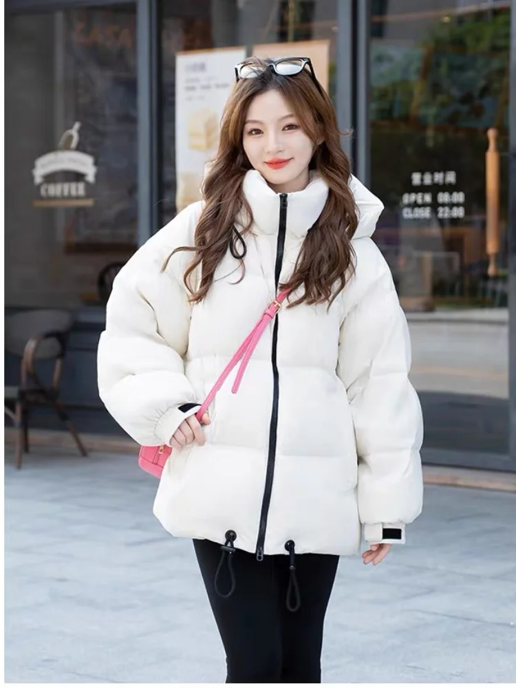 Winter Warm Coat Korean Fashion in The Long Down Jacket Hooded Windproof Warm Coat 2024 New Street Shooting Fashion Casual Parka