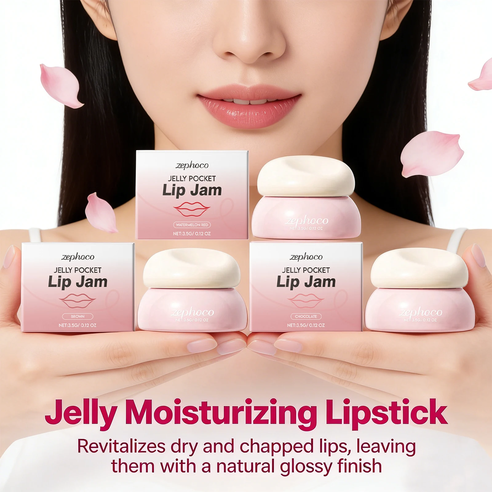 Chocolate/Brown/Watermelon Red Jelly Moisturizing Lipstick Brightening Lip Color Moisturizing Lip Balm Portable Lip Makeup