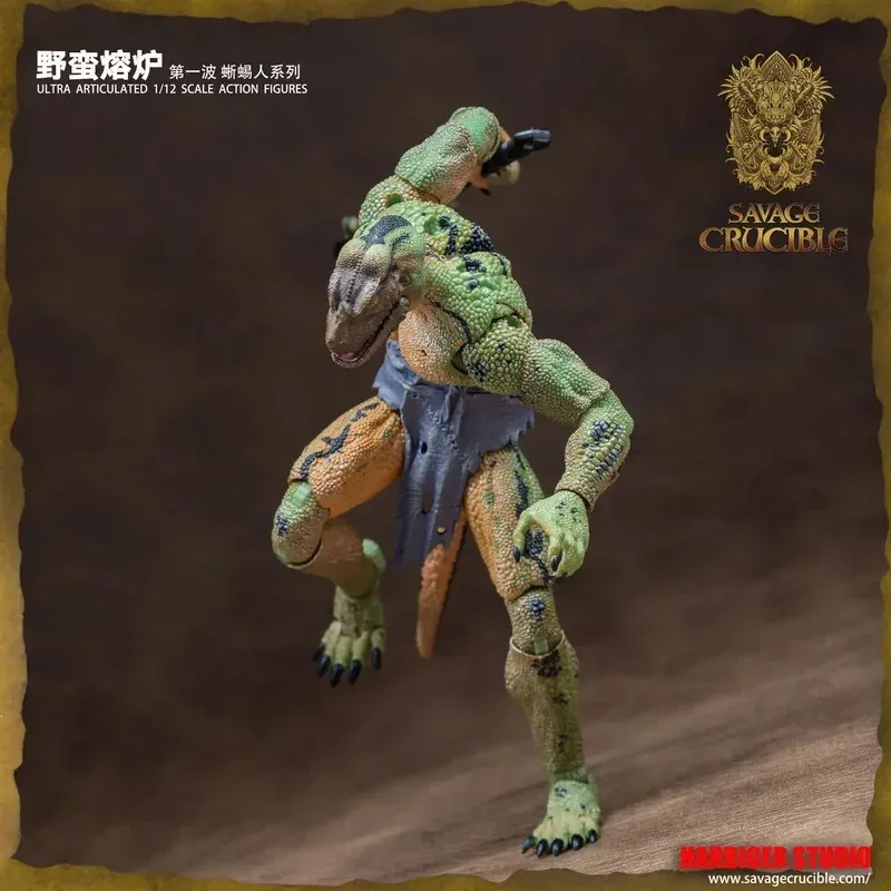 New1/12 Animal Savage Crucible Figures Lizard Man Series Action Figure PVC Models Statue Collection Toys Boy'S Doll Orament Titl