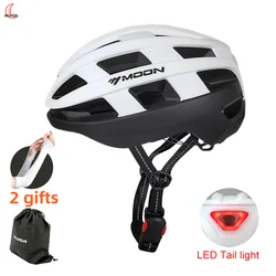 MOON Lightweight Mountain Road Bike Helmet for Adult and Youth  MTB Bicycle Helmet with Rear Light LED Safety  Protection