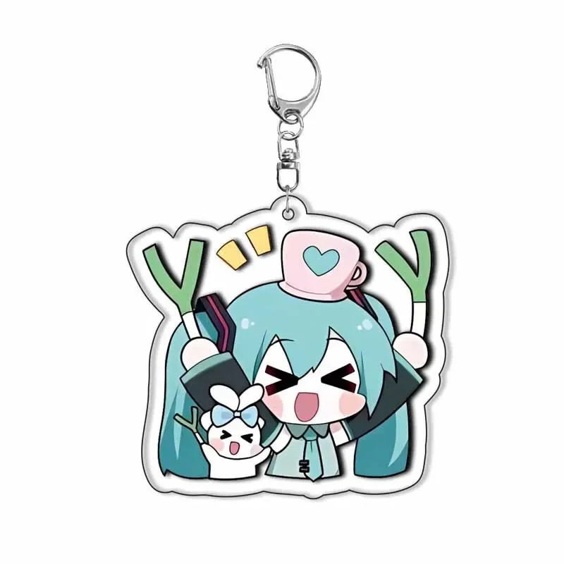 Cartoon Anime Peripheral 5cm Interlayer Hatsune Miku High-definition Printing Popular Cute and Fashionable Acrylic Keychain Gift