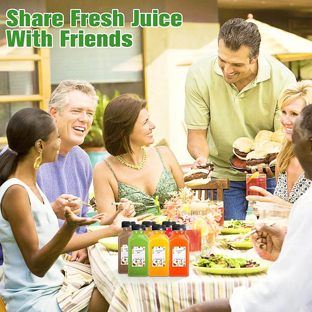 8oz Plastic Juice Bottles, Reusable Juice Containers with Tamper Proof Lids,Clear Water Bottles for Juicing,Smoothie,Beverages