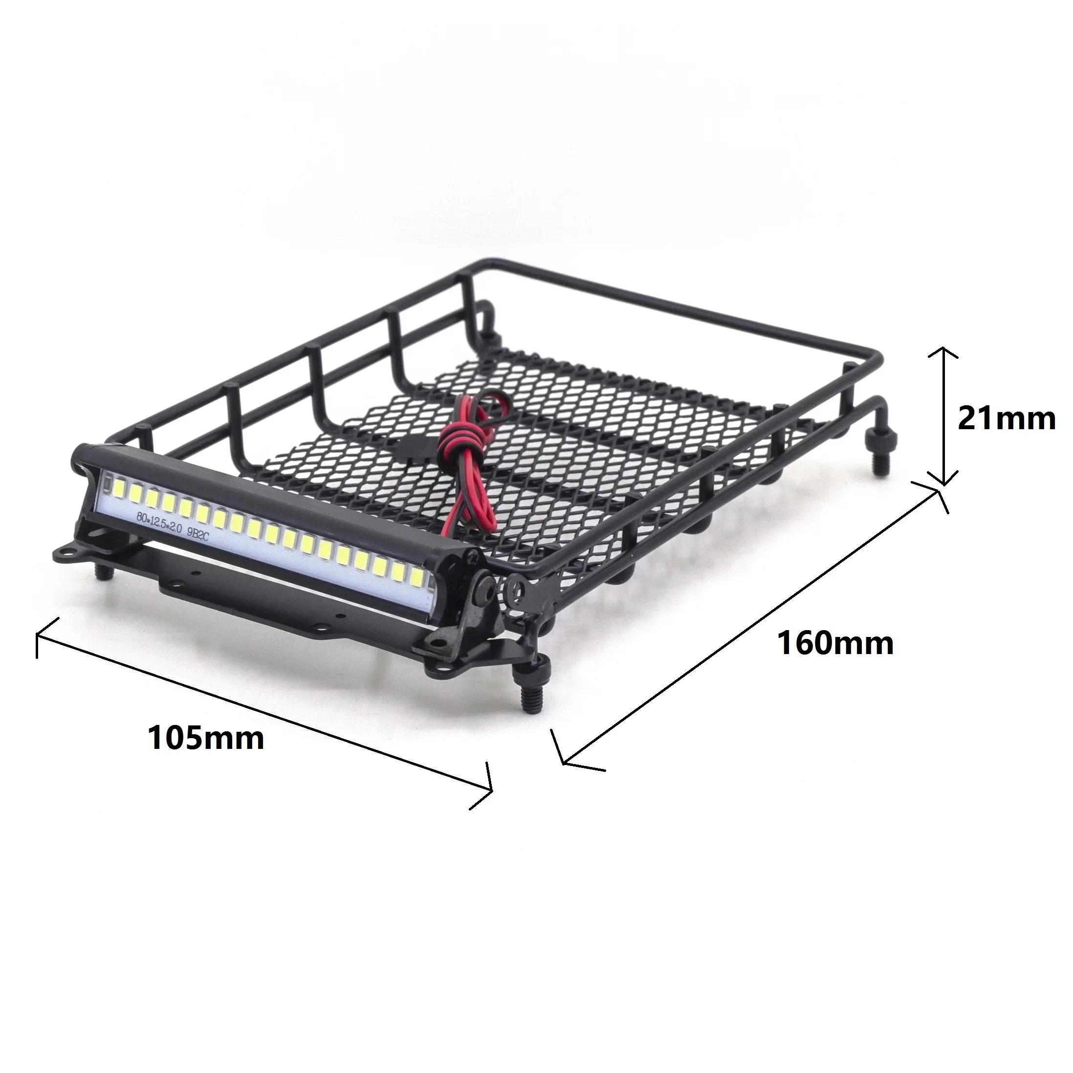 MN D90 D91 D96 MN98 MN99S Metal Luggage Carrier Roof Rack With LED Light 1/12 RC Car Upgrade Parts Accessories