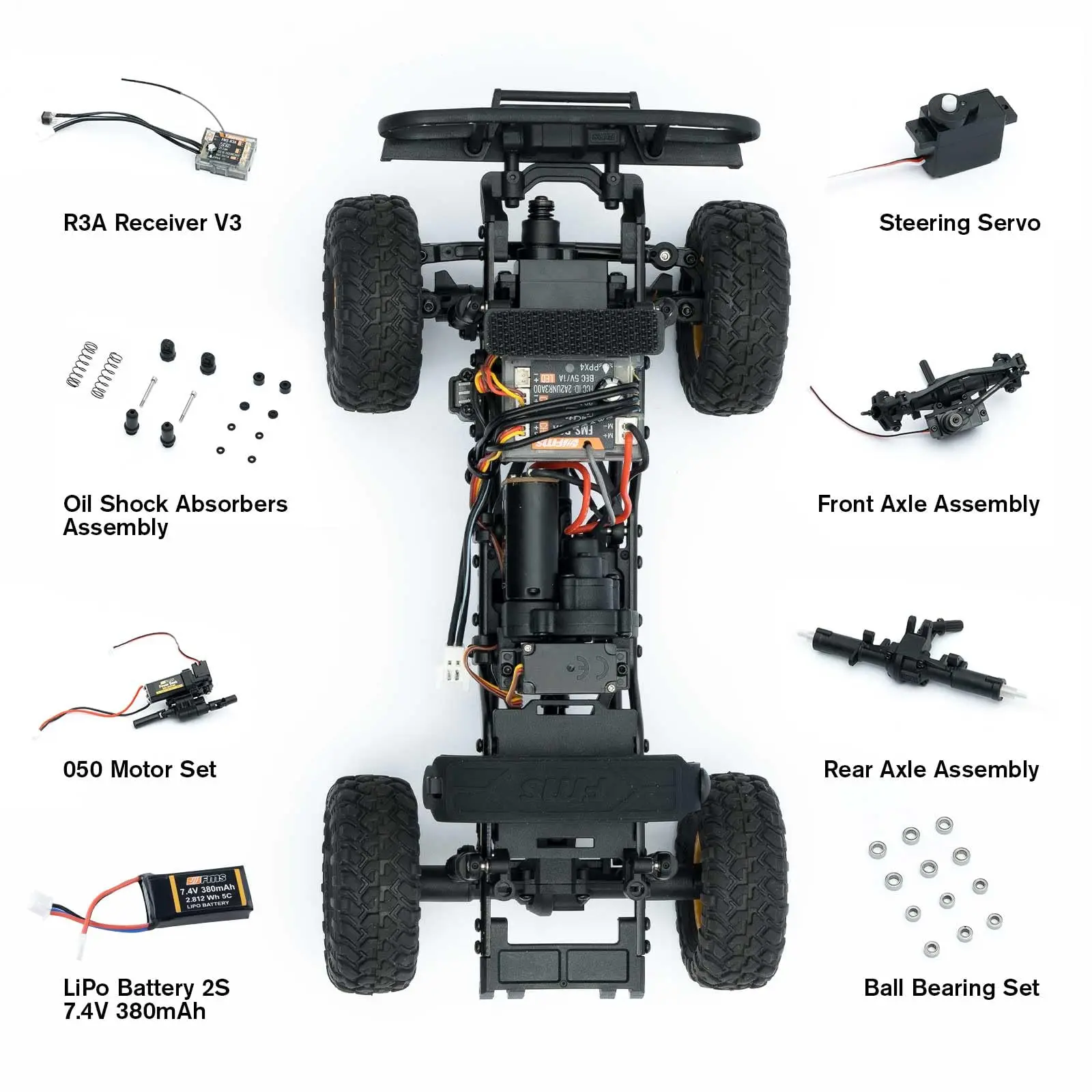 FMS جديد 1/24 Fcx24m سلسلة لاند روفر المهنية RC على الطرق الوعرة 90/110 مركبة أربع عجلات نموذج لعبة كهربائية تسلق السيارة