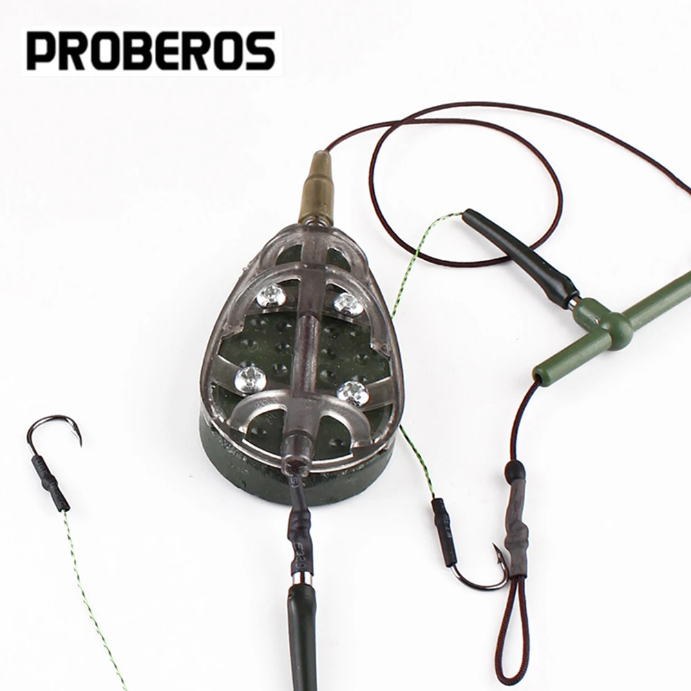 

E-339 40 г предварительно завязанные рыболовные снасти с клеточной клеткой для ловли карпа, быстроразъемный вертлюг для ловли карпа, снасти для ловли карпа и серфинга