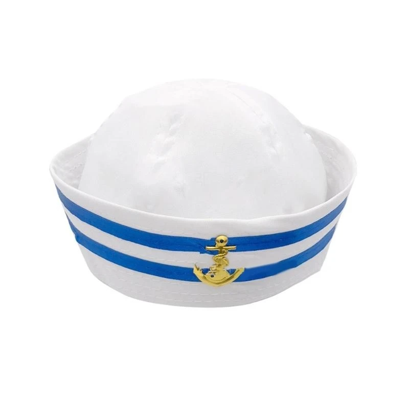 Шляпа в матросском стиле, шляпа для выступлений на сцене, матросская темно-синяя шляпа, забавный аксессуар для платья