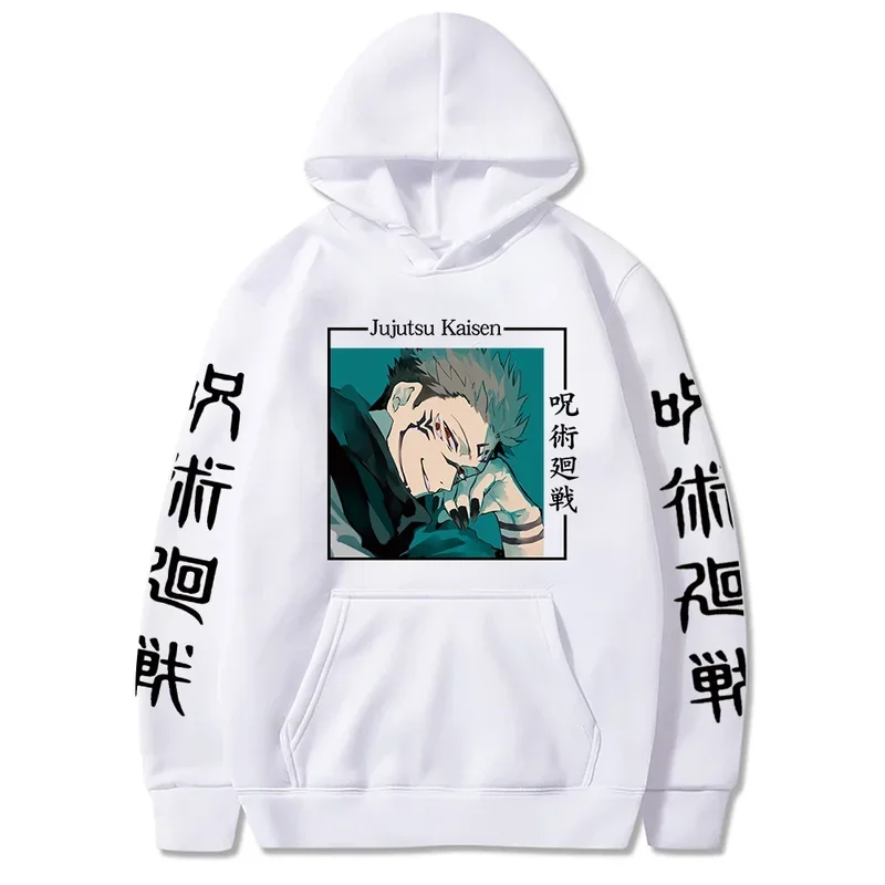 Funny Harajuku cartoon ryomen Sukuna anime jujutsu Kaisen hoodies men Harajuku oversized Korean streets casual sweatshirt hoodie