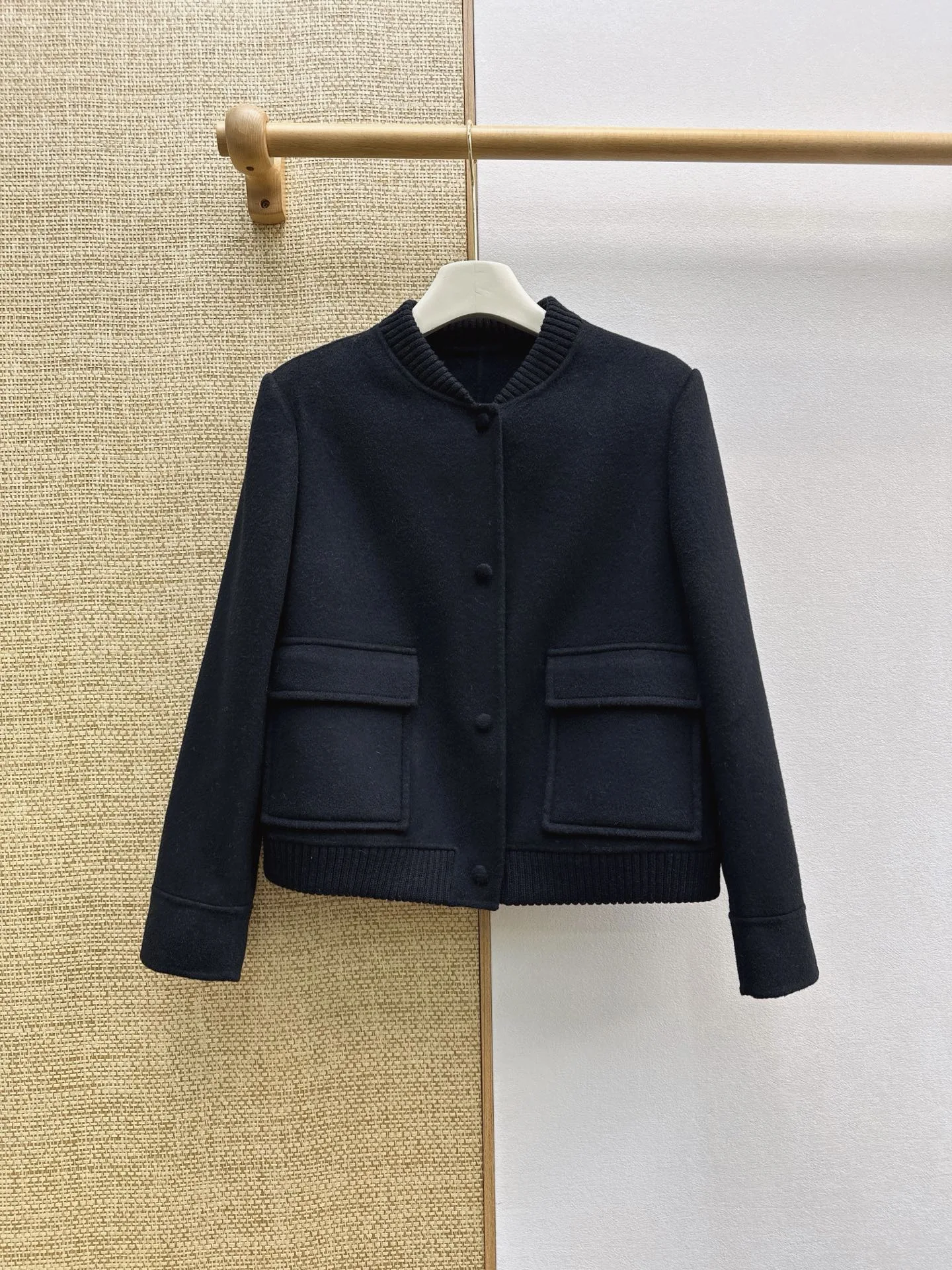 2026 Autumn Winter New Simple Baseball Collar Reversible Wool Coat